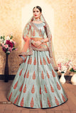 Exclusive Designs With Beautiful Colored Embroidery Worked Lehenga Choli With Dupatta