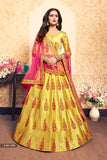 Exclusive Designs With Beautiful Colored Embroidery Worked Lehenga Choli With Dupatta