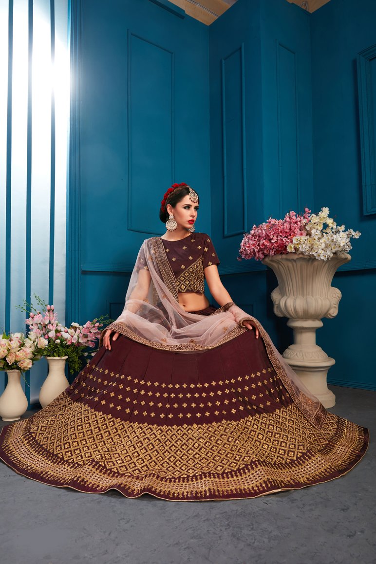 10 Beautiful Maroon Lehenga Choli Designs for Trendy Look