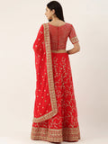 The Lehenga And Blouse Are Beautified With Sequins And Zari Thread Embroidered work