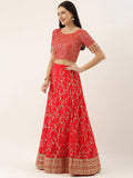 The Lehenga And Blouse Are Beautified With Sequins And Zari Thread Embroidered work