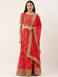 The Lehenga And Blouse Are Beautified With Sequins And Zari Thread Embroidered work