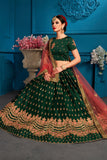 Glamorous Green Colored Designer Embroidery Work Lehenga Choli