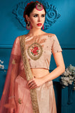 Amazing Peach Color Lehenga Choli For Wedding Or Party Wear