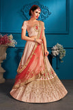 Amazing Peach Color Lehenga Choli For Wedding Or Party Wear