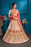 Amazing Peach Color Lehenga Choli For Wedding Or Party Wear