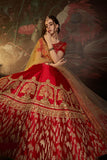 Designer Zari, Stone, Sequence Work Bridal Lehenga Choli With Dupatta