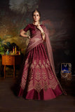 Classy Red Colored Lehenga Choli With Designer Stone, Zari, & Sequence Work