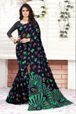 Charming Elegant Butterfly printed Georgette Saree With Blouse Piece