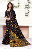 Charming Elegant Butterfly printed Georgette Saree With Blouse Piece