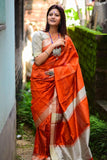 Dazzling Soft Raw Silk Saree With Weaving And Teasel Attached For Party Wear