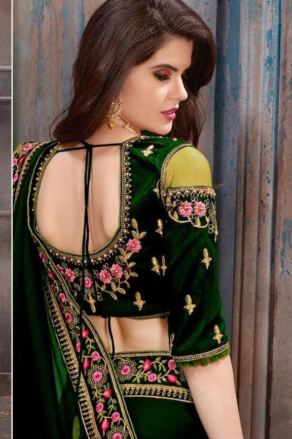 Embroidery Saree with Blouse | Thread Embroidery Designs