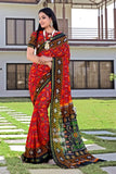 Festival Outfit Bandhani  Art Silk With Jacquard Design Border Casual Wear Saree