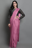 Gorgeous Pinnk Colored Satin Patto Saree With Unstitched Blouse