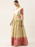 Pink Matching Yellow Colour Beautiful Lahengcholi