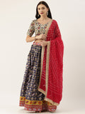 Refresh your look wearing this exclusive colored wedding-wear Patola lehenga choli