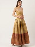 The Elegant Jacquard lehenga choli is a classic number