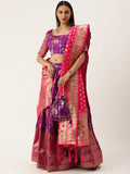 Purple color lehenga in jacquard