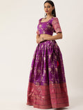 Purple color lehenga in jacquard