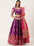 Purple color lehenga in jacquard