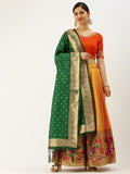 Embrace the cheerful festive vibes with this mustard paithani lehenga