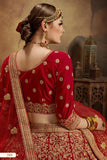 Red Colored Designer Heavy Embroidery Work Bridal Lehenga Choli