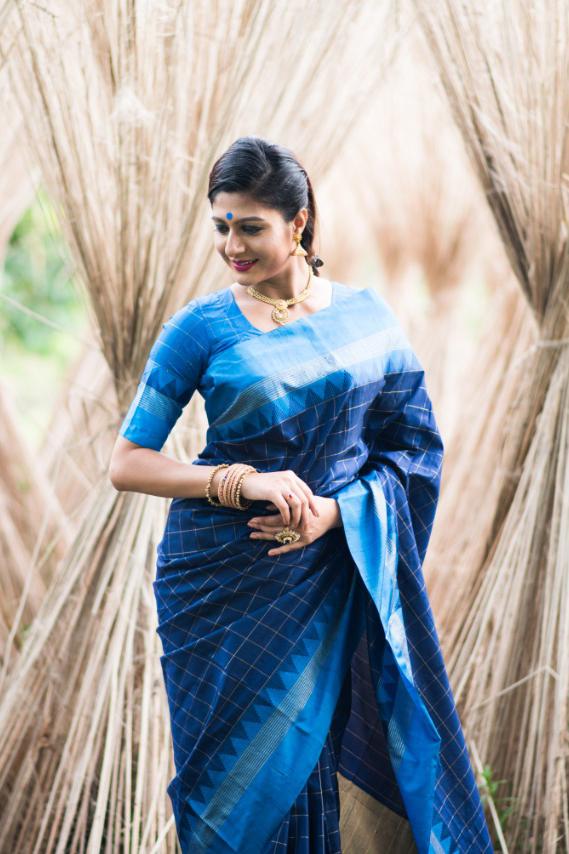 Mesmerizing Ajrakh Print Pure Silk saree – Sujatra