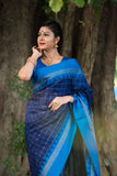Gorgeous Check Printed Soft Raw Silk Saree For Part Wear