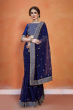 Party Wear Georgette Saree With Sequence And Zari Work For Women