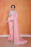 Party Wear Georgette Saree With Sequence And Zari Work For Women