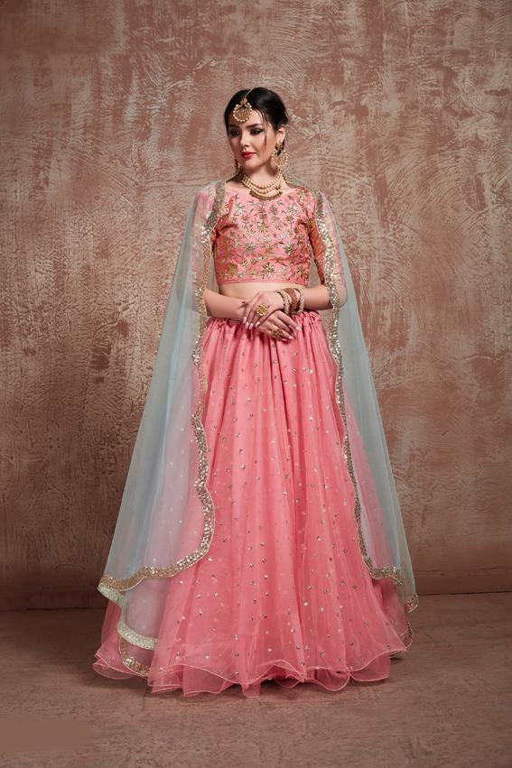 Graceful Pink Soft Net Lehenga With Designer Choli For Party Wear