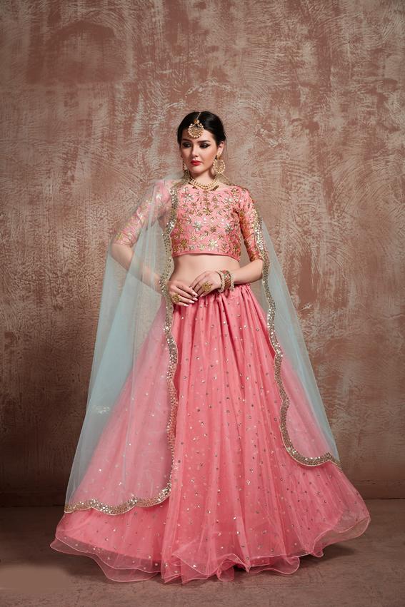 Graceful Pink Soft Net Lehenga With Designer Choli For Party Wear