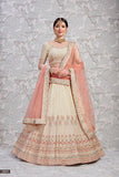 Off White Wedding Wear Lehenga Choli With Heavy Zari Work