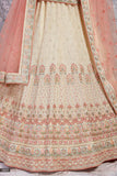 Off White Wedding Wear Lehenga Choli With Heavy Zari Work