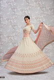 Off White Wedding Wear Lehenga Choli With Heavy Zari Work