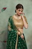 Gorgeous Semi Stitched Sequence Worked Lehenga Choli With Dupatta For Wedding Wear