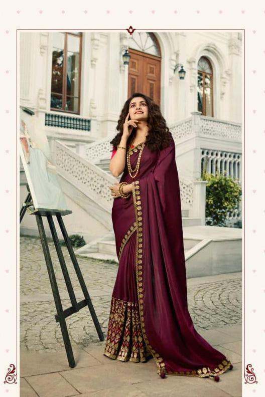 Bollywood Style Heavy Embroidery Banarasi Silk Saree