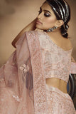 Peach Wedding Wear Soft Net Lehenga Choli Dori & Zarkan Work