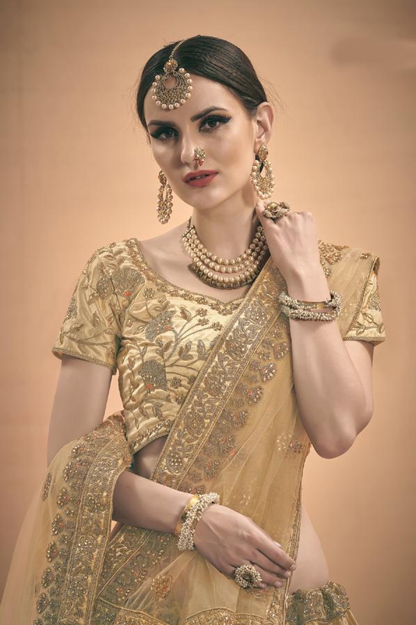 Designer Zari &  Stone Work Lehenga Choli With Dupatta For Bridal Wear