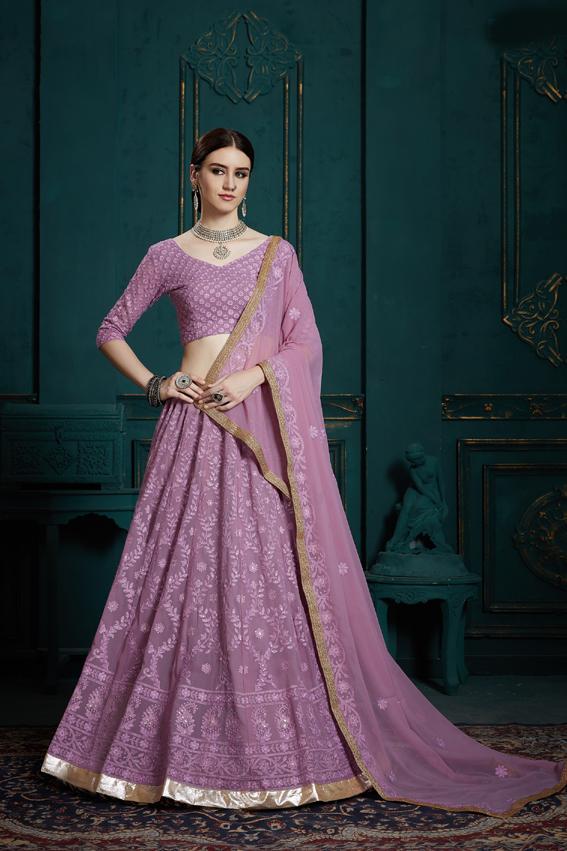 Buy Demi beige lehenga with a blouse and dupatta from Falguni Shane Peacock