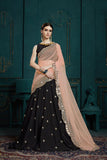 Georgette Lehenga Choli With Mirror Worked Border Dupatta For Party Wear