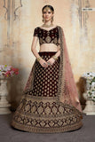 Adorable  Designer Pure Velvet Semi Stitched Lehenga Choli For Wedding Wear