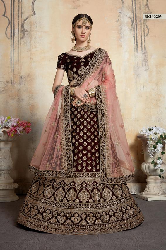 Green Rani Color Wedding Wear Designer Semi-Stitched Lehenga Choli ::  ANOKHI FASHION