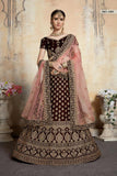 Adorable  Designer Pure Velvet Semi Stitched Lehenga Choli For Wedding Wear