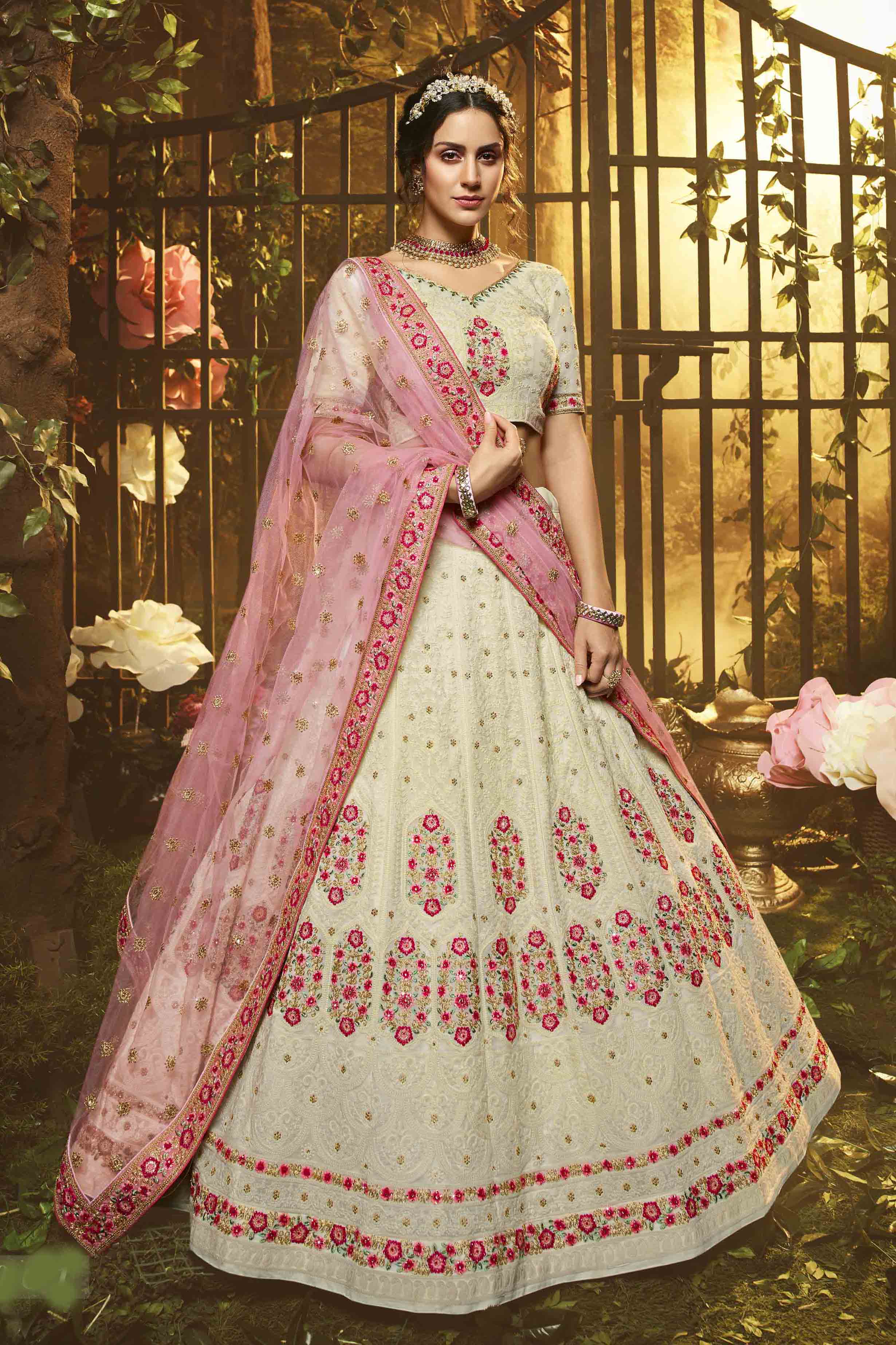 Bridal Wear Lehenga Choli With Dupatta Having Fancy Sequence And Stone, Zari Work