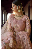 Bridal Wear Peach Sequence And Zari Work Lehenga Choli With Dupatta