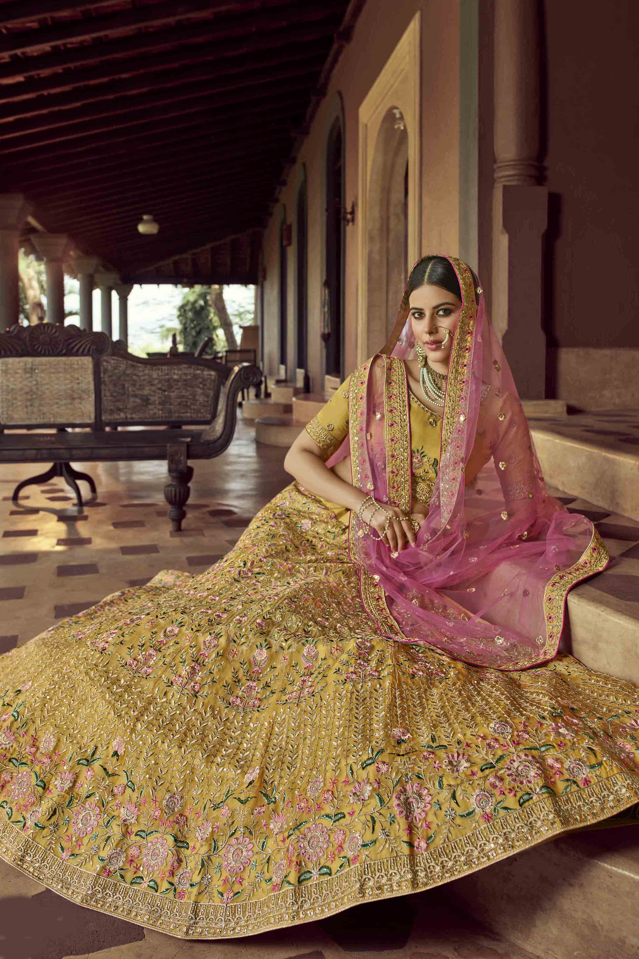Bridal Wear Lehenga Choli With Resham And Zari Heavy Work