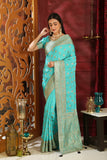 GraceFul Green Embroidered Silk Saree For Party Wear