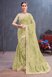 Green Organza Sequence Embroidery Work Saree For Party Wear