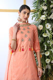 Semi Stitched Kurti & Palazzo With Thread & Sequence Embroidery Work